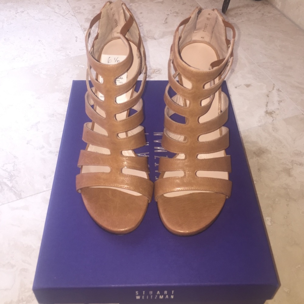 COPY - Stuart Weitzman Outing Camel Vecchio Nappa Heels